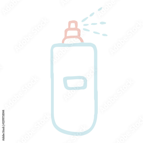 Skincare bottle spray pastel line art - Cleancers Exfoliants Serums essences Toner moisturizers