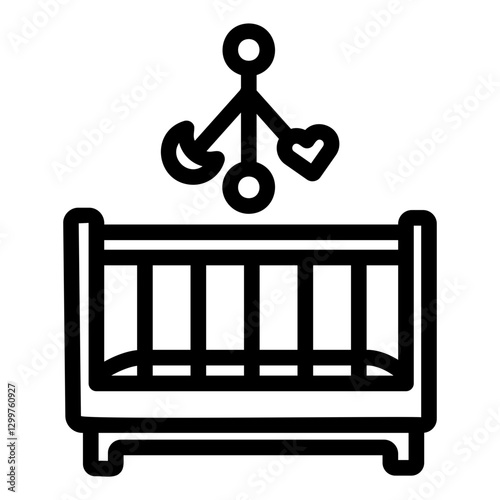 baby cot Line Icon