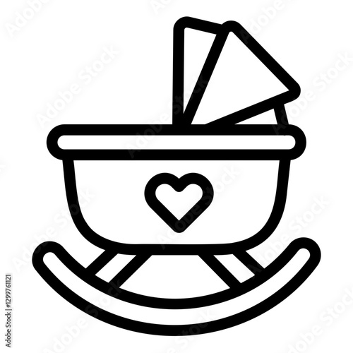 swinging cradle Line Icon