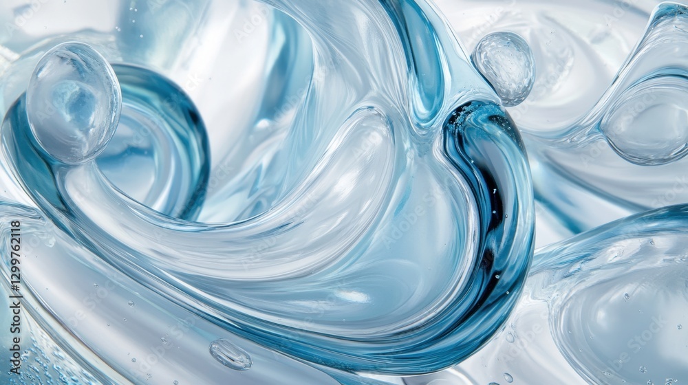 The image is a close up of a blue liquid with bubbles floating in it The image is a close up of a blue liquid with bubbles floating in it