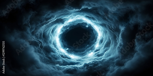 A Cosmic Abyss Glowing Circular Rift in the Sky