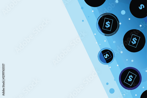 Design an abstract financial illustration featuring a prominent, floating tax symbol amidst swirling shapes and lines, conveying complexity and uncertainty in tax regulations.