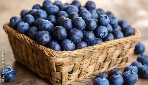 Wallpaper Mural Blueberries in Basket, Table Surface Torontodigital.ca