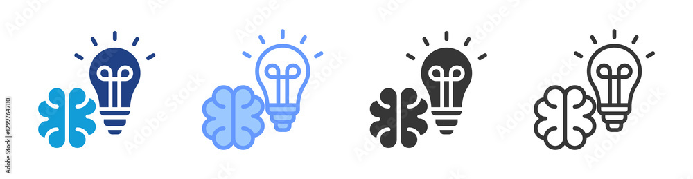 Knowledge icon set multiple style collection Knowledge icon set multiple style collection