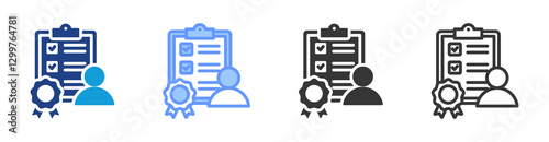 Proficiency icon set multiple style collection