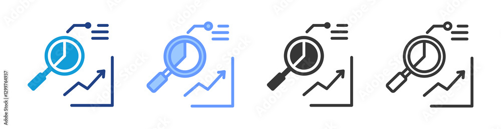 Analysis icon set multiple style collection Analysis icon set multiple style collection