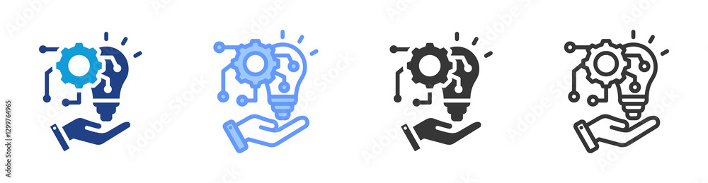 Obraz premium Innovation icon set multiple style collection