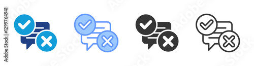 Judgment icon set multiple style collection