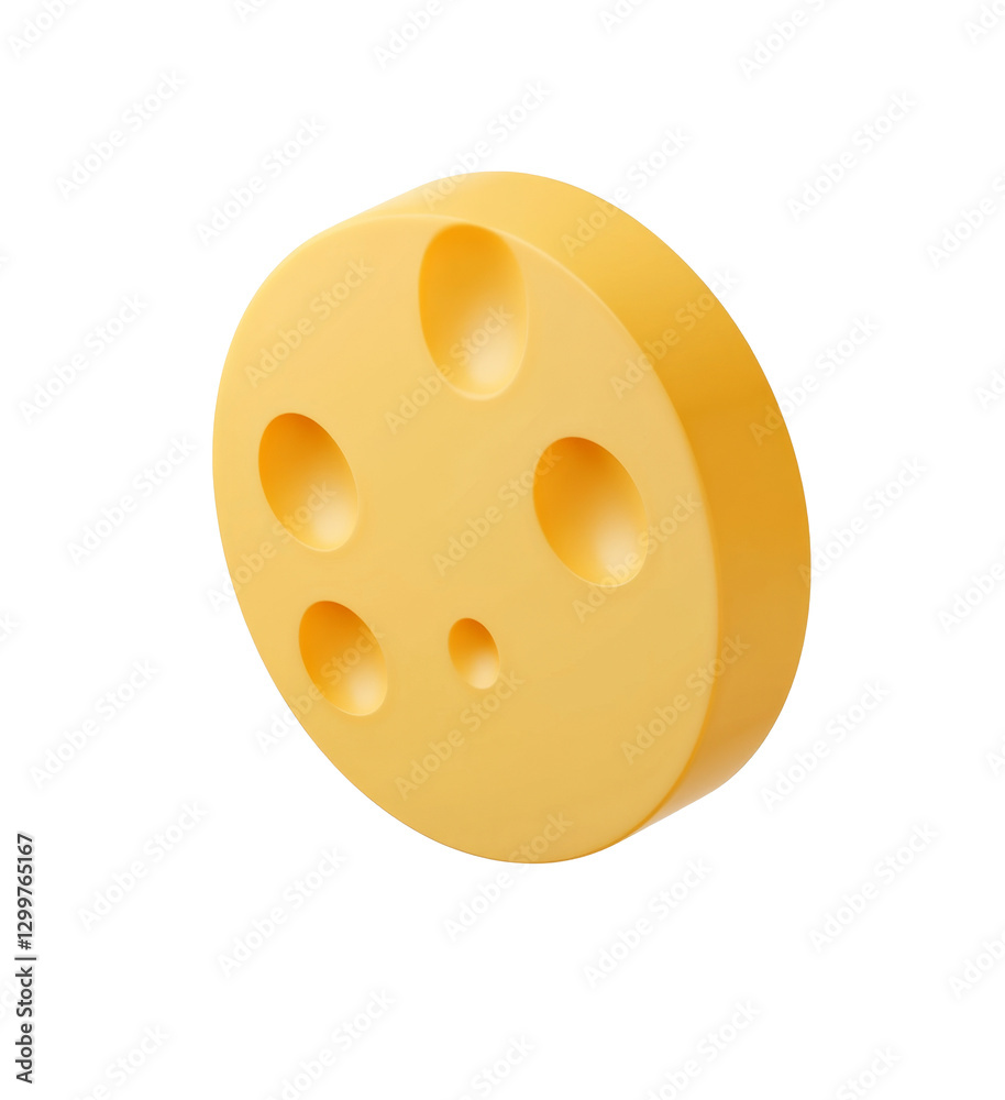 High-Quality PNG yellow cheese wheel isolated on white background High-Quality PNG yellow cheese wheel isolated on white background