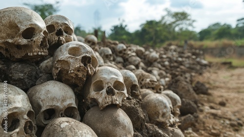 Human skull from the Killing Fields genocide