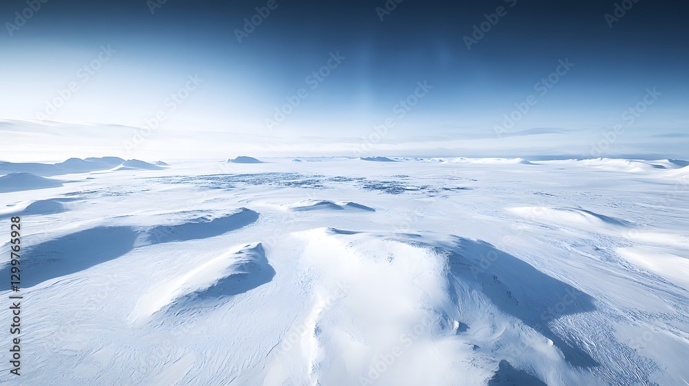 Snowy Mountain Landscape with Clear Sky and Clouds Snowy Mountain Landscape with Clear Sky and Clouds