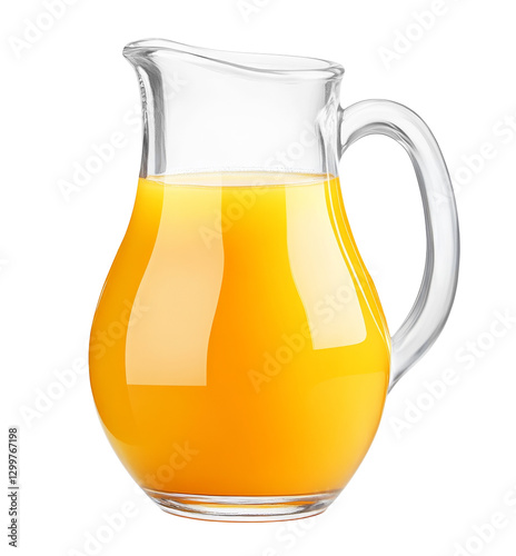 High-Quality PNG orange juice in glass pitcher on white background