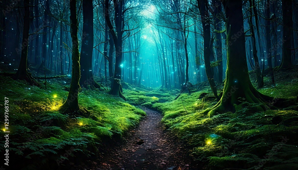 Obraz premium rainforest where quantum particles create an ever-changing landscape.