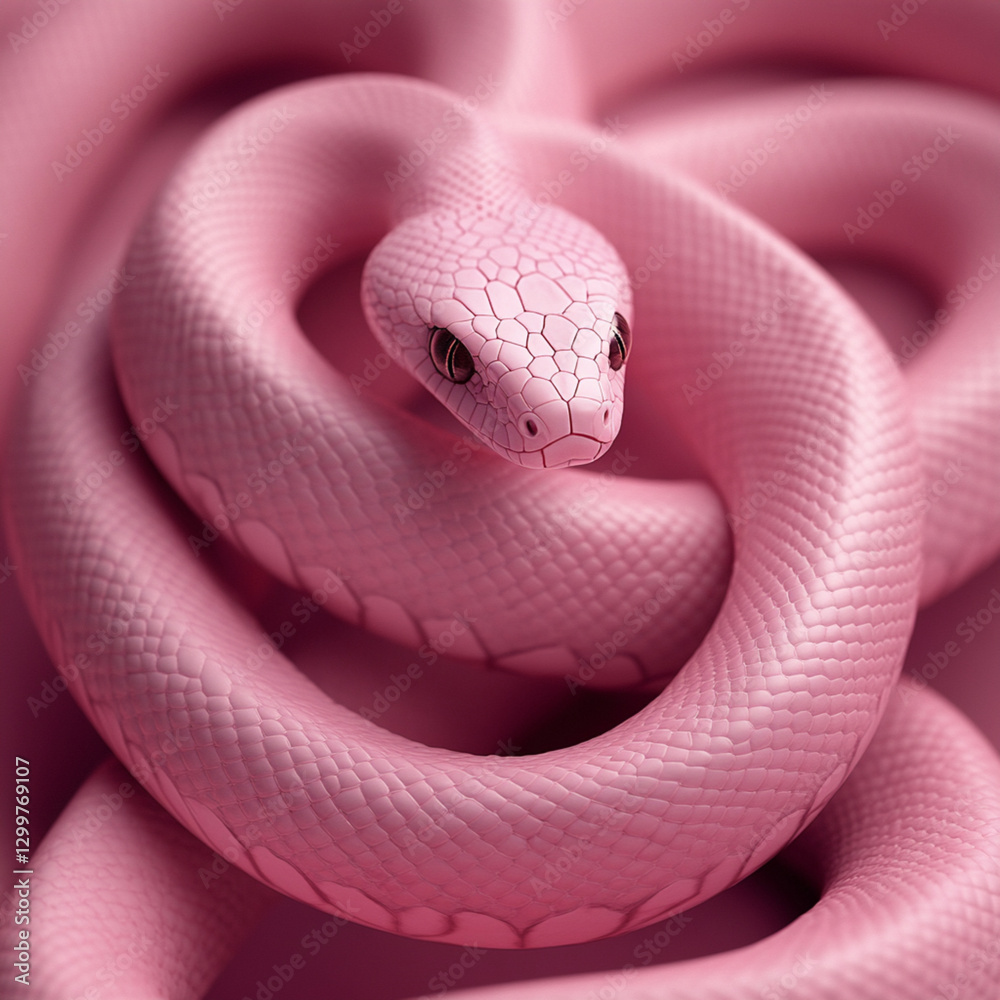 Fototapeta premium Pink 3D Snake