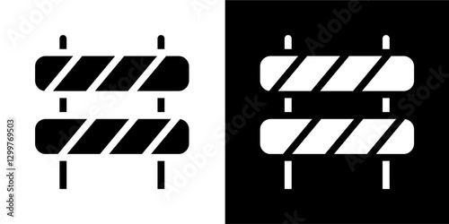 road barrier line and glyph icon, outline and glyph vector sign, linear and glyph style pictogram isolated on white and black. labour symbol, logo, icon, illustration