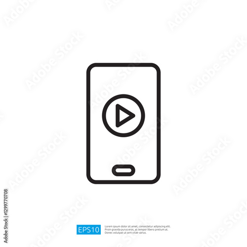 Free Download Minimalist smartphone illustration with a play button symbolizing modern digital media and technology for seamless entertainment experiences - GFXLoad