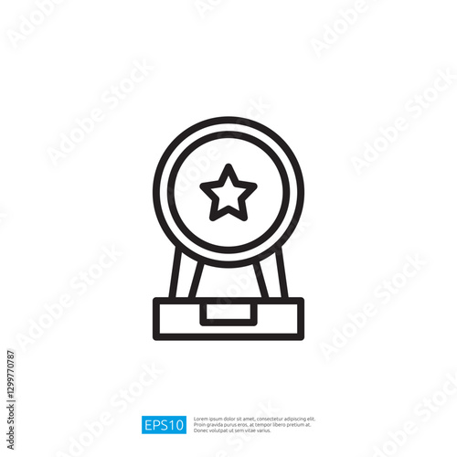 Iconic trophy symbolizing achievement and success in competitions representing victory and recognition with shining star design conveying prestige and honor.