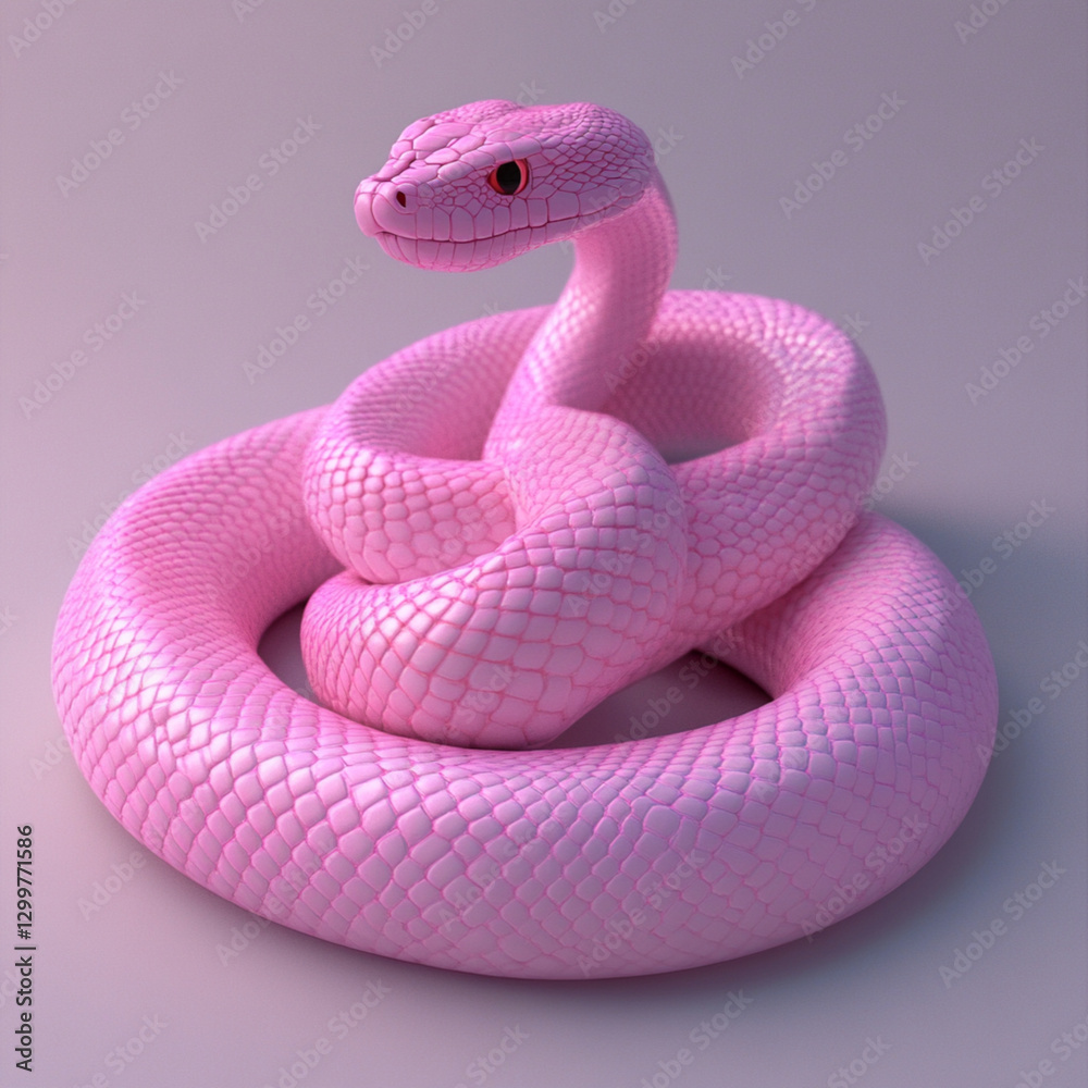 Fototapeta premium Pink 3D Snake