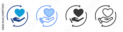 Continuity Of Care icon set multiple style collection