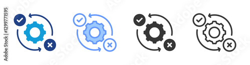 Decision Support icon set multiple style collection