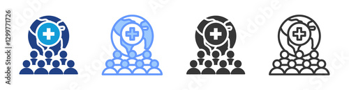 Epidemiology icon set multiple style collection