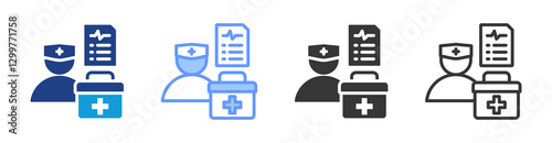 Health Care Provider icon set multiple style collection