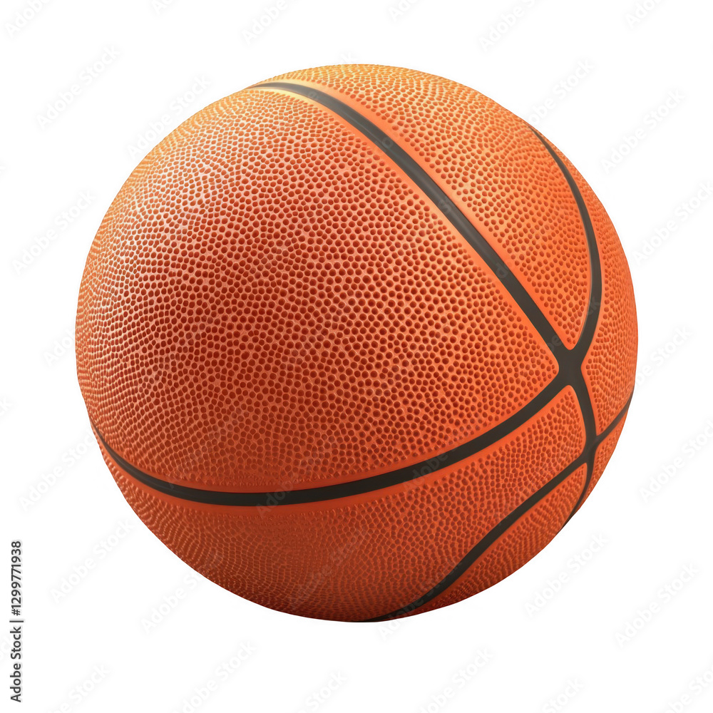 Fototapeta premium Realistic Basketball on White Background for Sports and Leisure Use