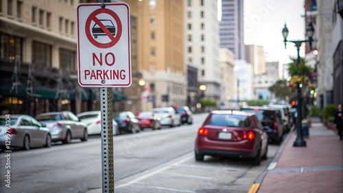 Wallpaper Mural No Parking Sign on Urban Street Torontodigital.ca