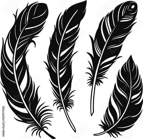 Elegant Feather Silhouette Collection.