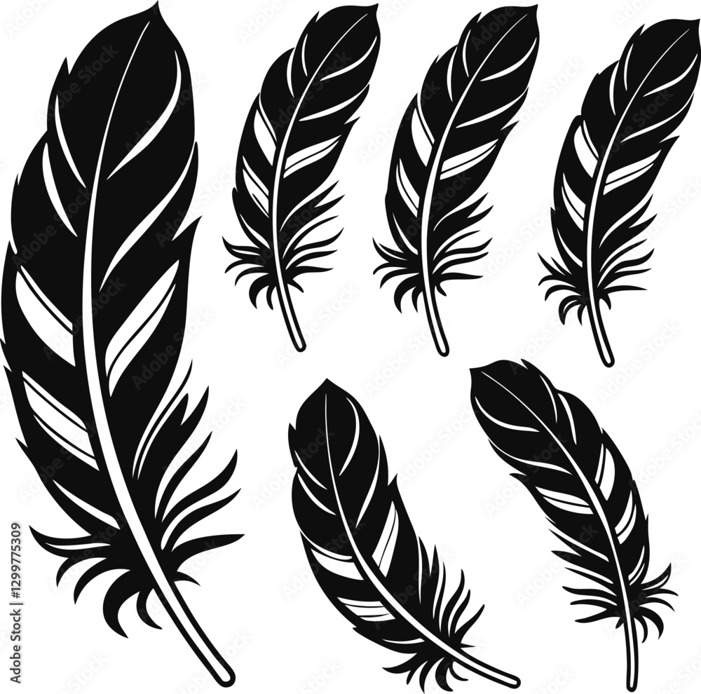 Obraz premium Elegant Feather Silhouette Collection.