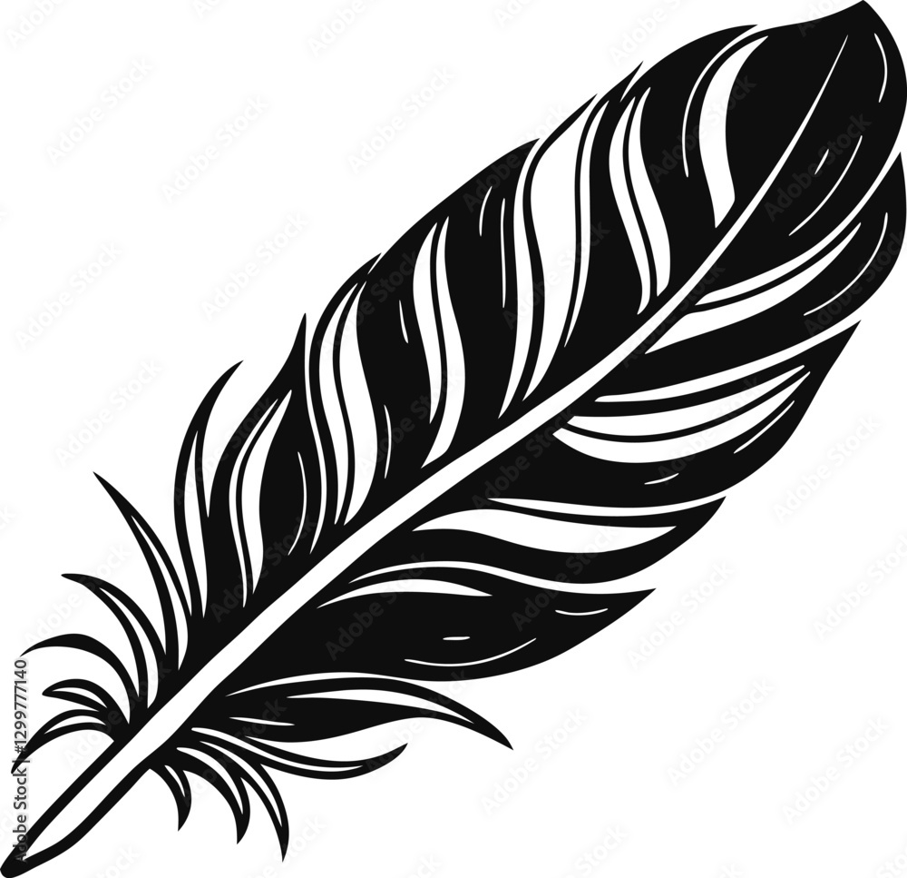 Obraz premium Elegant Feather Silhouette Collection.