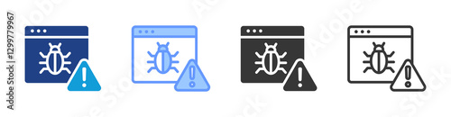 Bug icon set multiple style collection