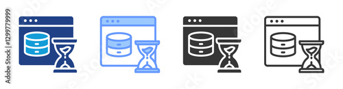 Cache icon set multiple style collection