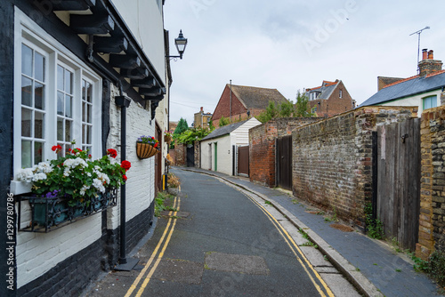 Fototapeta Naklejka Na Ścianę i Meble -  A view of Sandwich, a small town in southeast England	