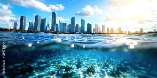  lost city of atlantis city and water concept