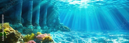  lost city of atlantis city and water concept