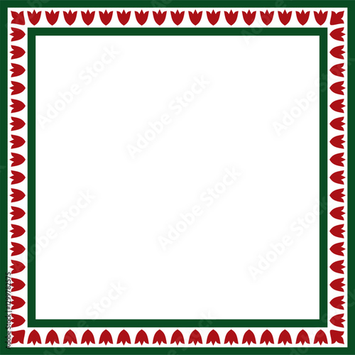 Vector colored square Turkish national ornament. Ottoman border, frame. Ethnic floral rectangle, Seljuk Turks pattern. Decoration of the Sultan's palaces