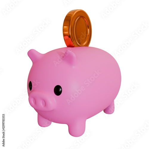 Piggy bank financial investment icon 3d illustration background