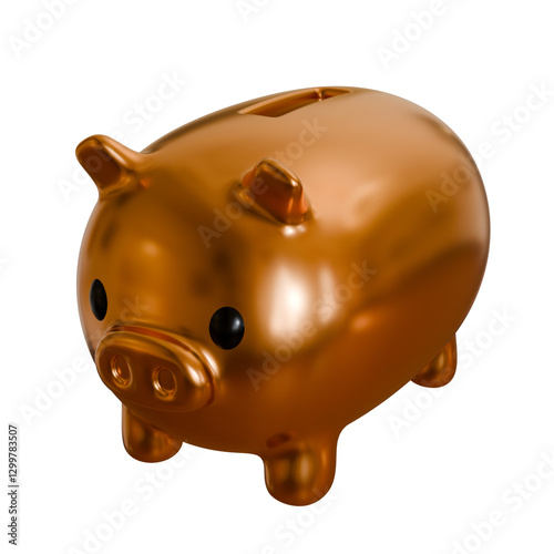 Piggy bank financial investment icon 3d illustration background