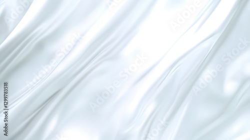 Elegant Draped White Silk Fabric Texture Background