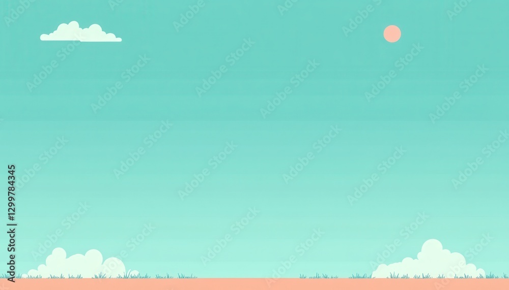 Minimalist Pastel Landscape with Simple Shapes and Soft Colors Minimalist Pastel Landscape with Simple Shapes and Soft Colors