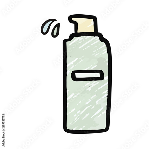 Skincare bottle pump Hand-Drawn - Cleancers Exfoliants Serums essences Toner moisturizers