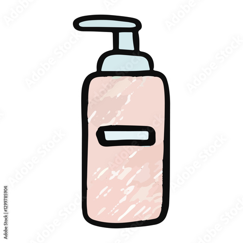 Skincare bottle pump Hand-Drawn - Cleancers Exfoliants Serums essences Toner moisturizers Sunscreen