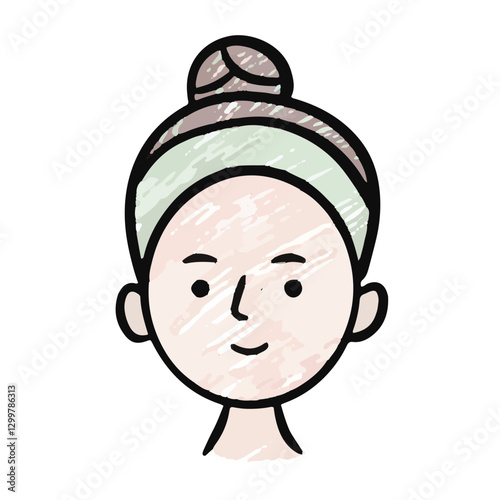 Face before after using skincare Hand-Drawn