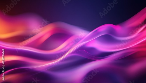 Abstract Pink Purple Orange Wave Background with Glowing Light Effects