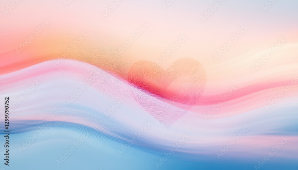 Obraz premium Abstract Pastel Wave Background with Soft Color Transitions and Delicate Patterns