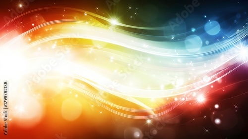 Vibrant Abstract Illustration with Dynamic Light Effects