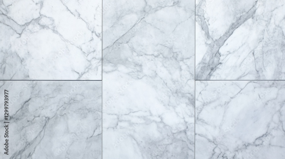 Obraz premium Marble floor concept. A seamless pattern of elegant gray marble tiles, showcasing intricate veining and a polished finish, ideal for luxurious interiors.