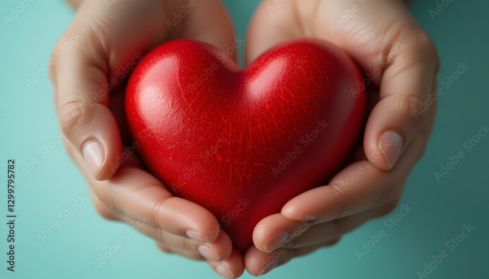 Cracked Heart Held Gently in Hands Cracked Heart Held Gently in Hands