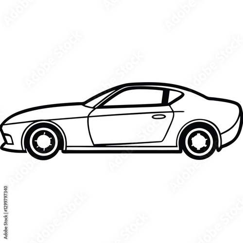 Retro car silhouette vector Luxury car silhouette drawing